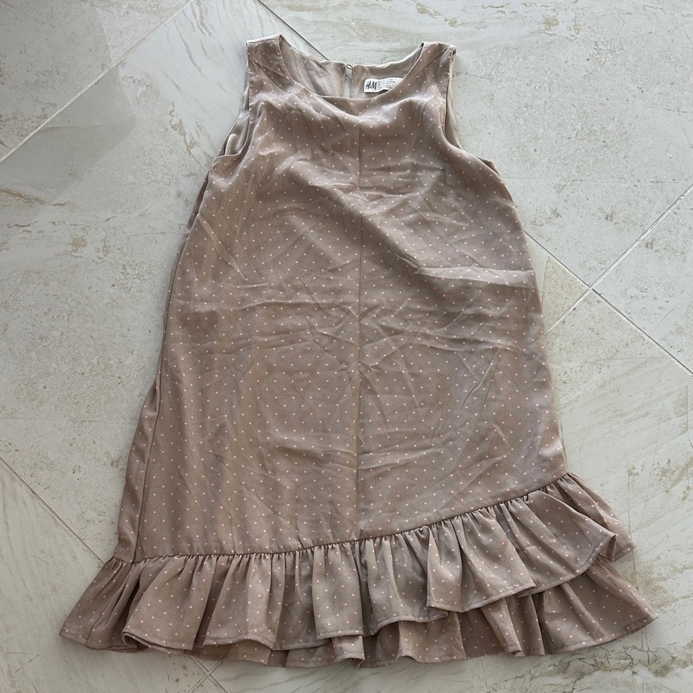 H&M Kids Dress in Beige with Polka Dots